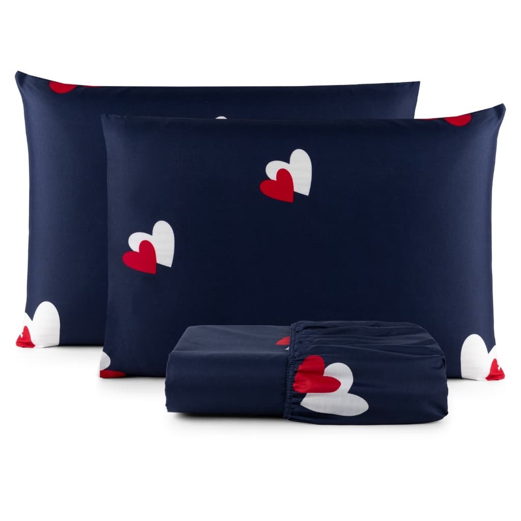 Jogo De Lençol Queen Size Cama Box 03 Peças 200 Fios Toque Aveludado Macio