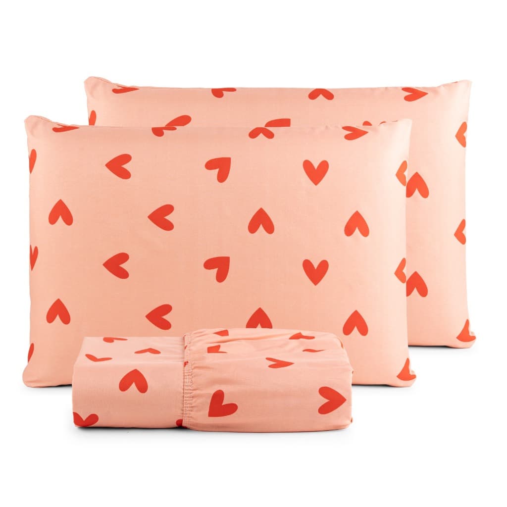 Jogo de Lençol Casal 200 Fios 3 Peças com Elástico Padrão Cama Box Toque Macio