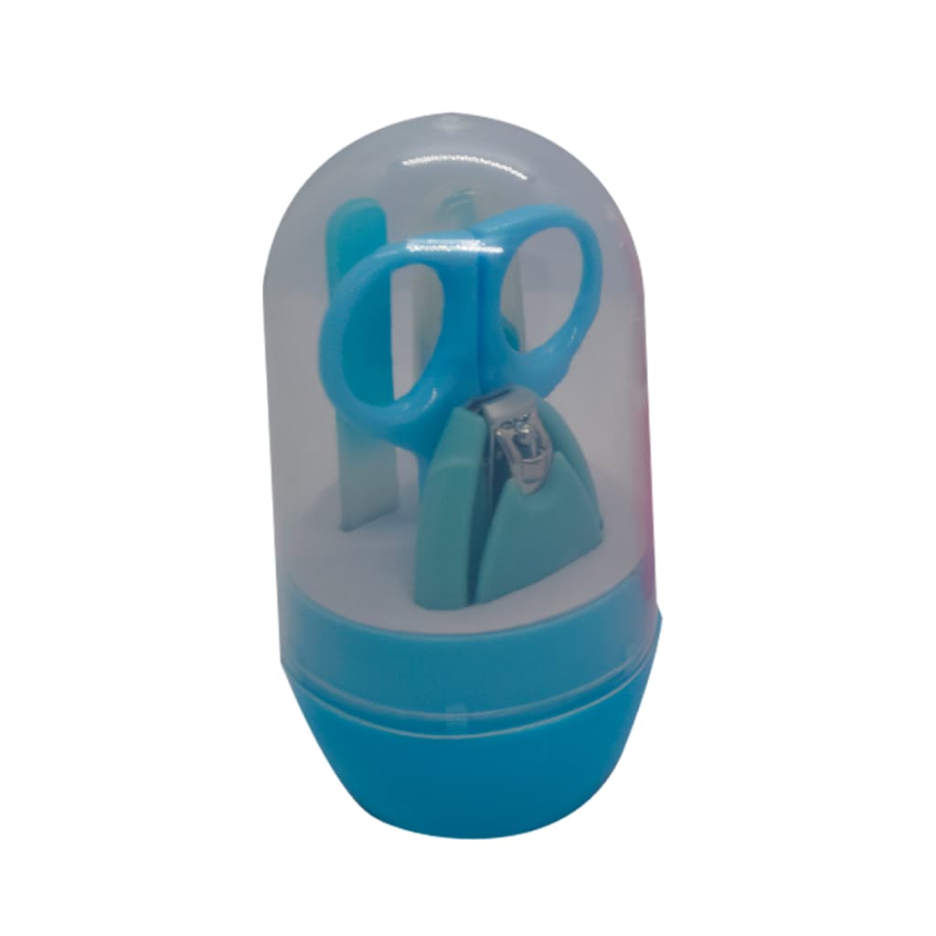 Kit Azul Cuidados e Higiene Manicure p/ Bebê Completo c/ Estojo Bamboo Baby