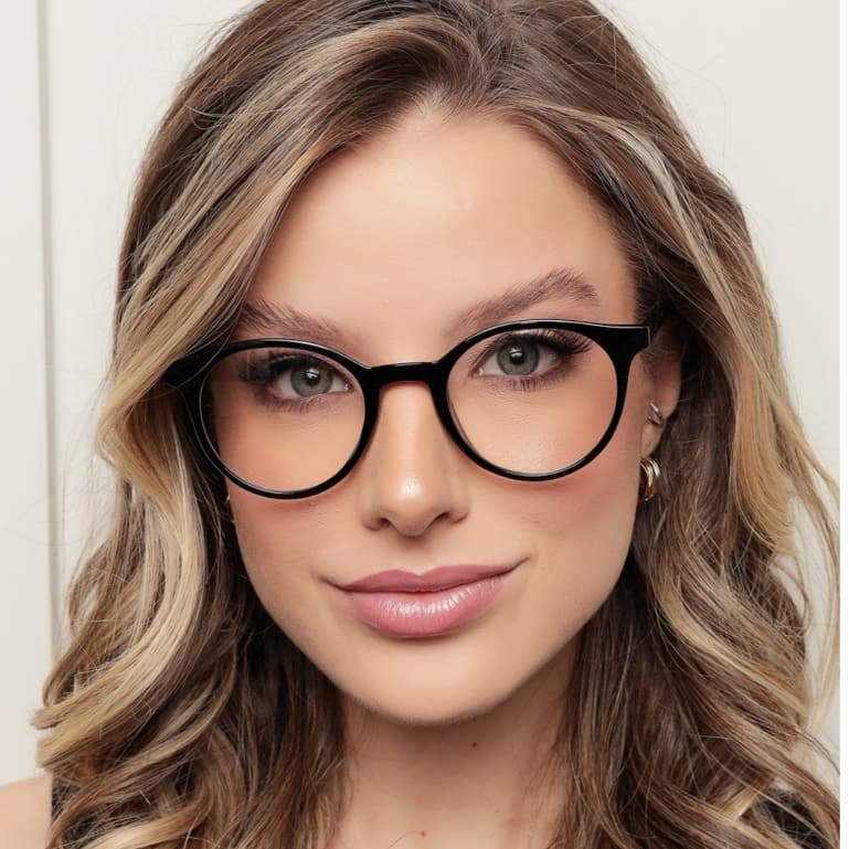 armacao de oculos  grau  feminino redondo lente descanso com uv400 TR90