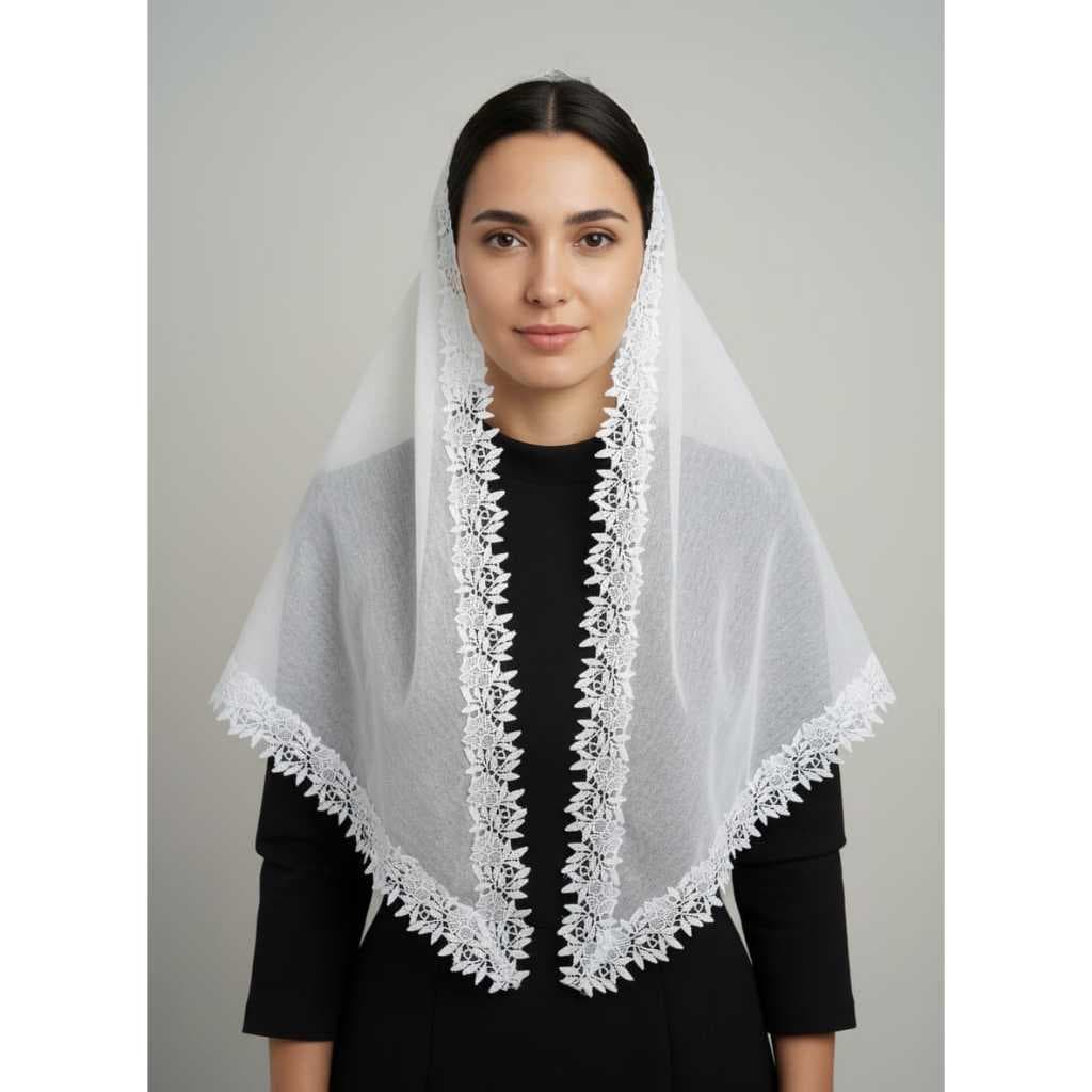 Veu Ccb Renda Branca Flor Delicada N593