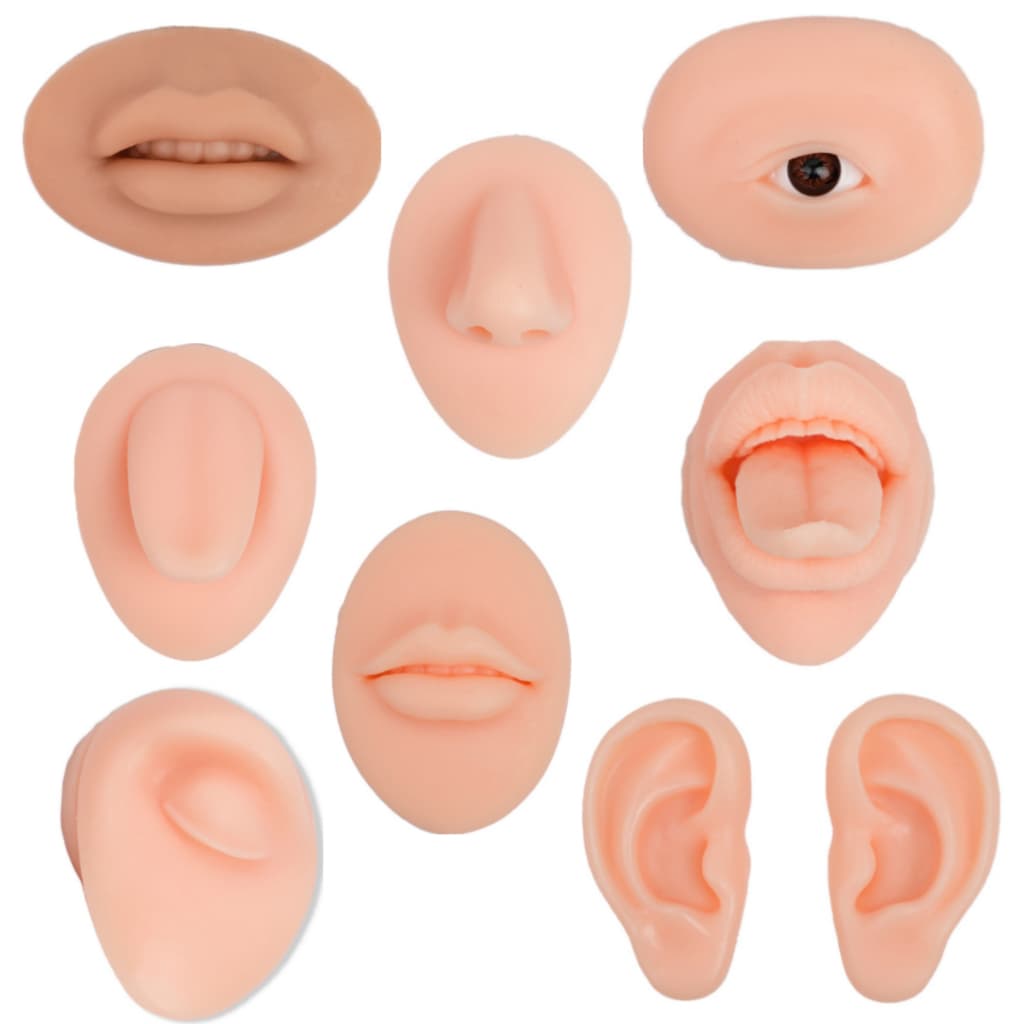 Moldes de Silicone Realistas para Treino de Piercing e Tatuagem