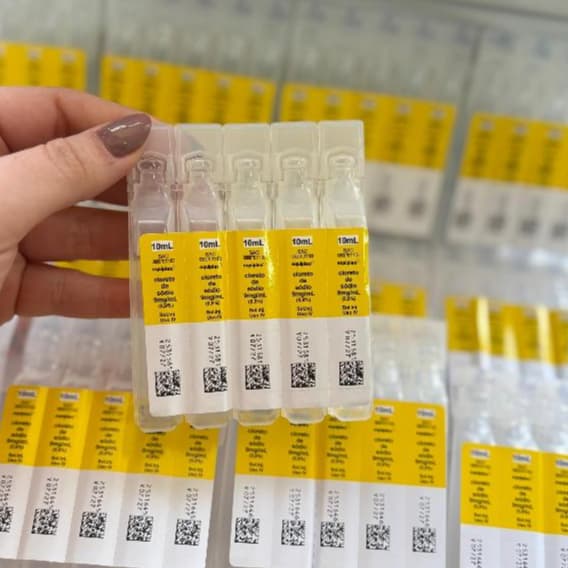 Soro Fisiológico 0,9% 10ml - Kit com 100 flaconetes Equiplex