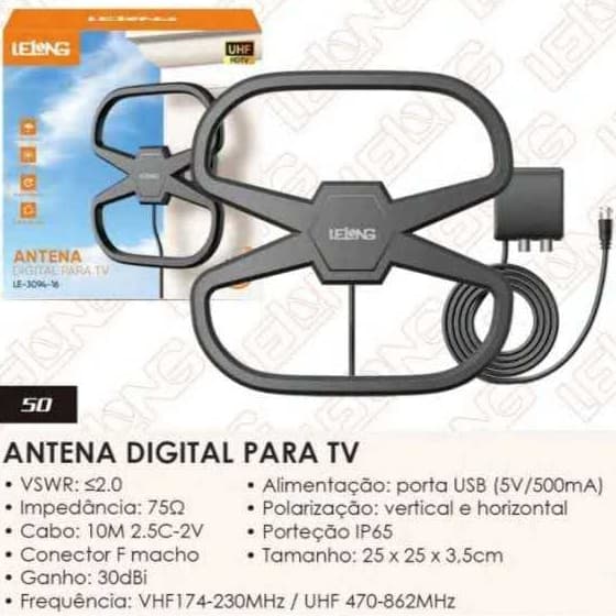 Antena Digital Para Tv Qualidade Hdtv Uhf Externa Le-3094-16