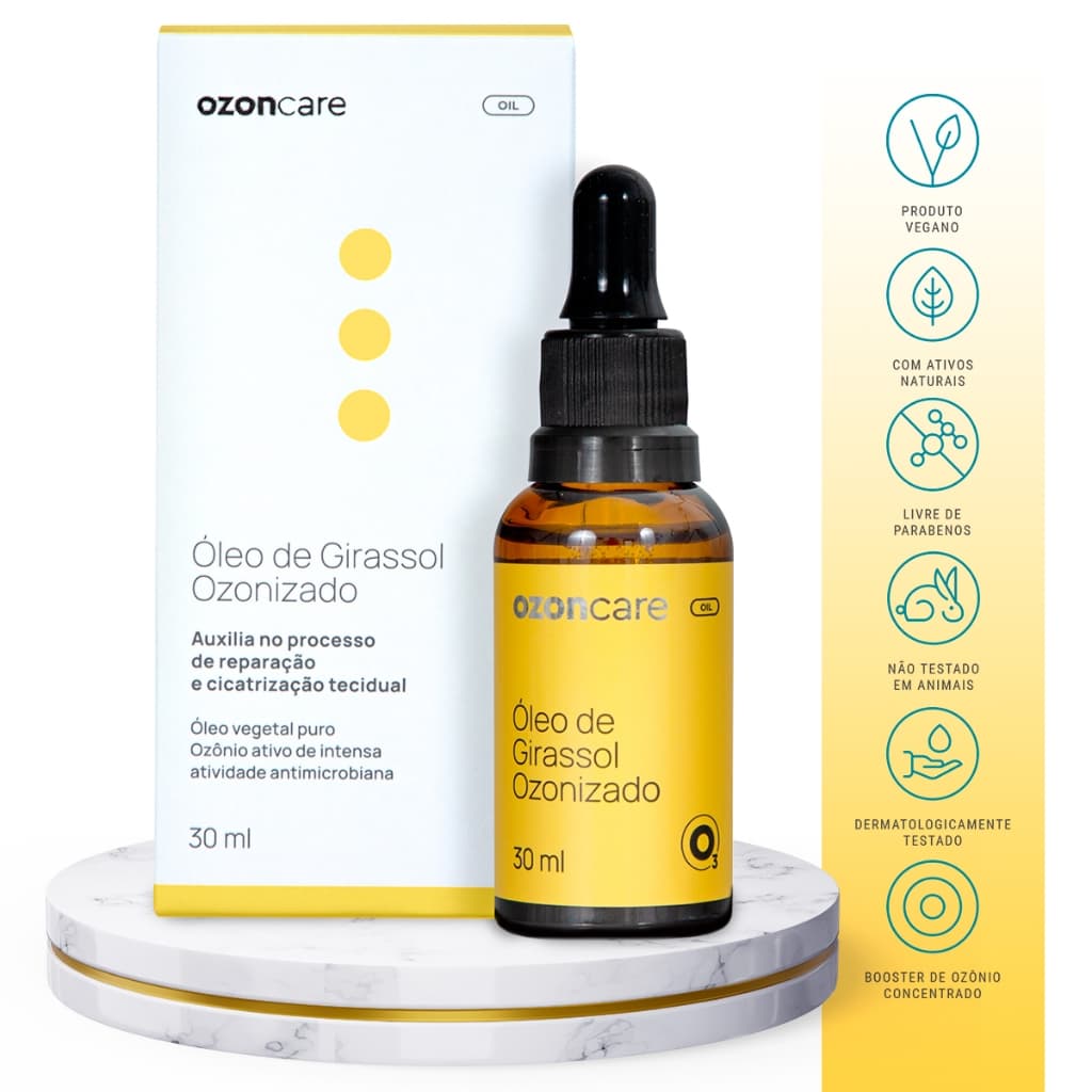 Óleo De Girassol Ozonizado Ozônio Concentrado Reparação Pele Concentrado 30ml