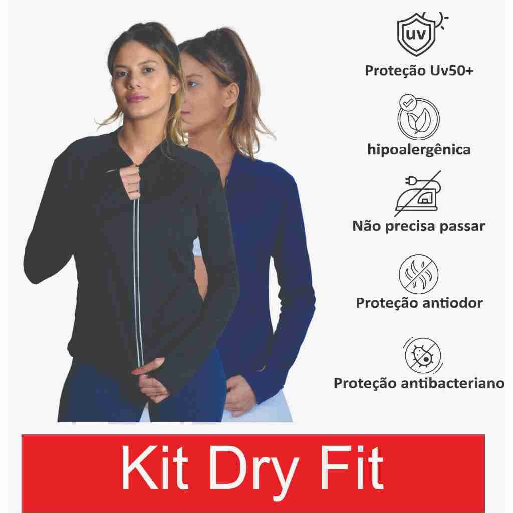kit 2 Jaquetinha Esportiva Dry Fit Feminina – Academia, Fitness, Bolso, Capuz e Zíper
