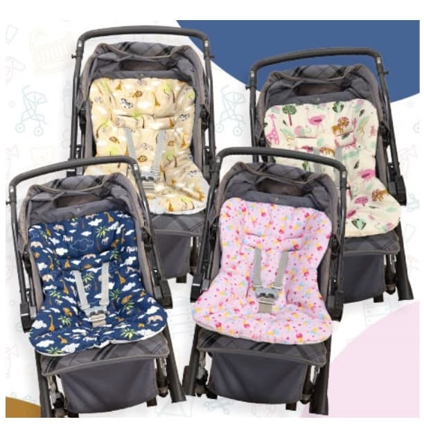 Capa Para Carrinho Acolchoado Macio Menino e Menina 100% Algodão