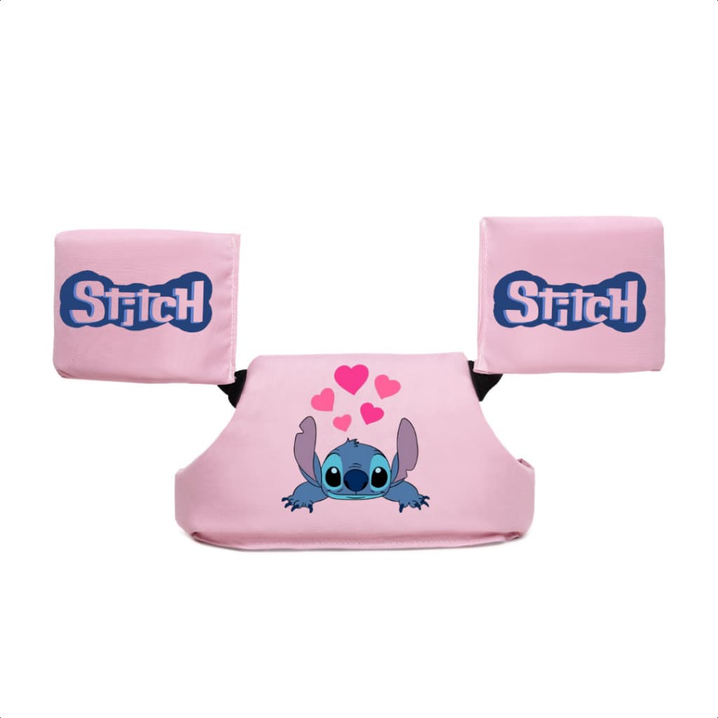 Boia Infantil Stitch Com Colete Salva Vidas Piscina Praia Não Fura