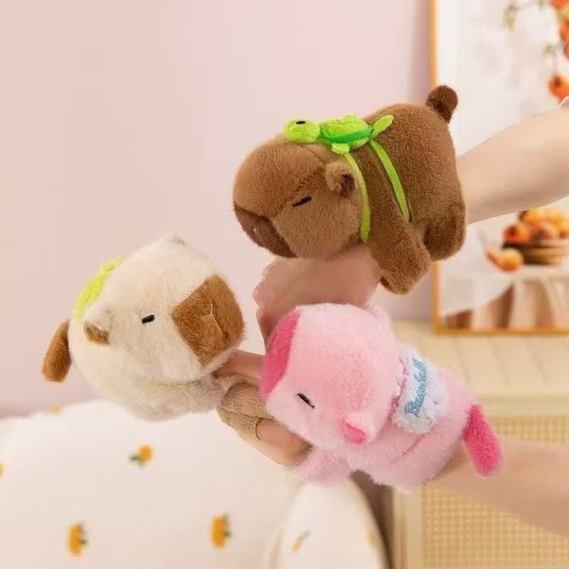 Pulseira de Pelúcia Fofa - Capivara e Tartaruga com Cauda Giratória - Brinquedo Companheiro para Crianças