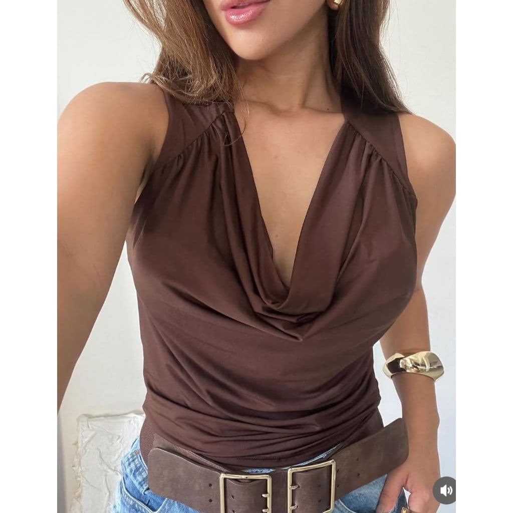 Blusa Feminina Gola Boba Suplex Romantic Elegante Tendência verão