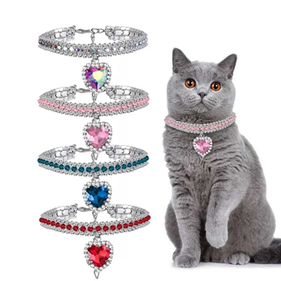 Colar Gargantilha De Strass Diamante Para Seu Pet