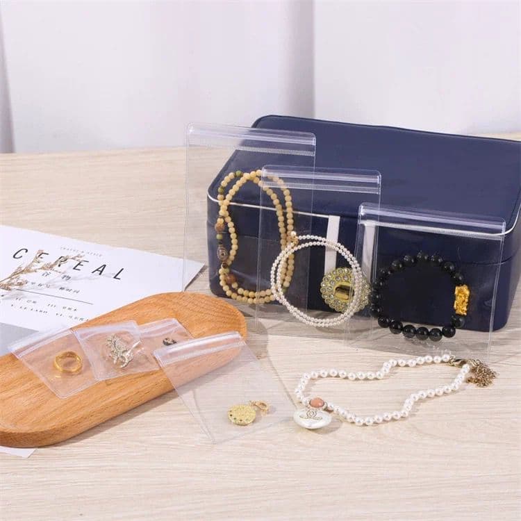 Saco Zip Joia Em PVC Transparente Com kit 10/50/100unidades