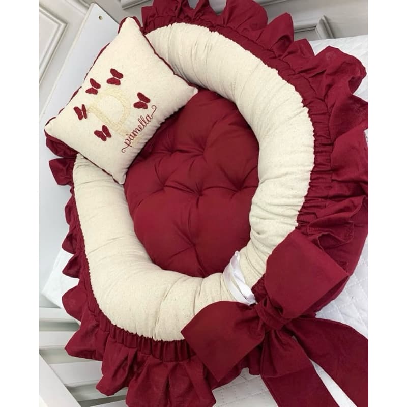 kit ninho+travesseiro personalizáveis bebê menina