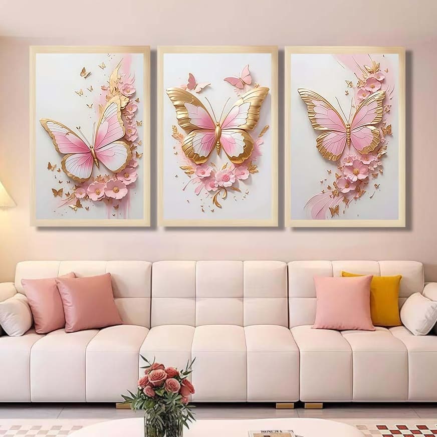 Kit 3 Quadros Decorativos Decoracao Sala Moderna Parede Quarto Presente Facil Instalacao