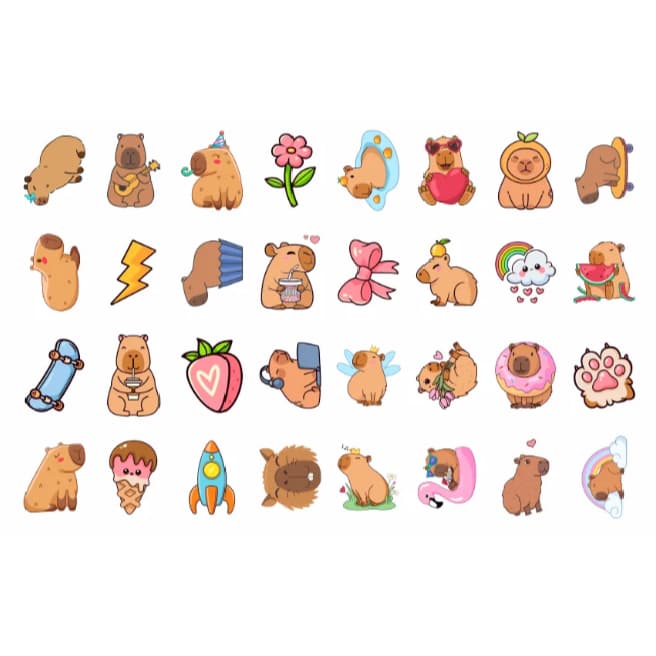 160 TATUAGENS TEMPORÁRIAS INFANTIS CAPIVARAS DIVERTIDAS APROVADAS PELO INMETRO