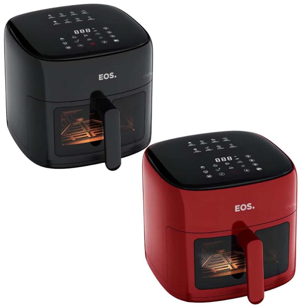 Fritadeira Sem Óleo Air Fryer Eos Chef Gourmet 6.2 L Compacta Digital Com Iluminação Interna 220V