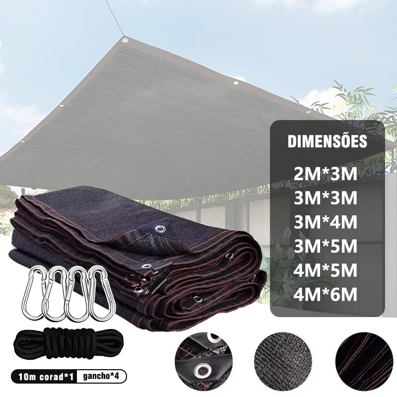 Tela Sombreamento 90% para Garagem e Piscina, Proteção UV e Instalação Rápida
