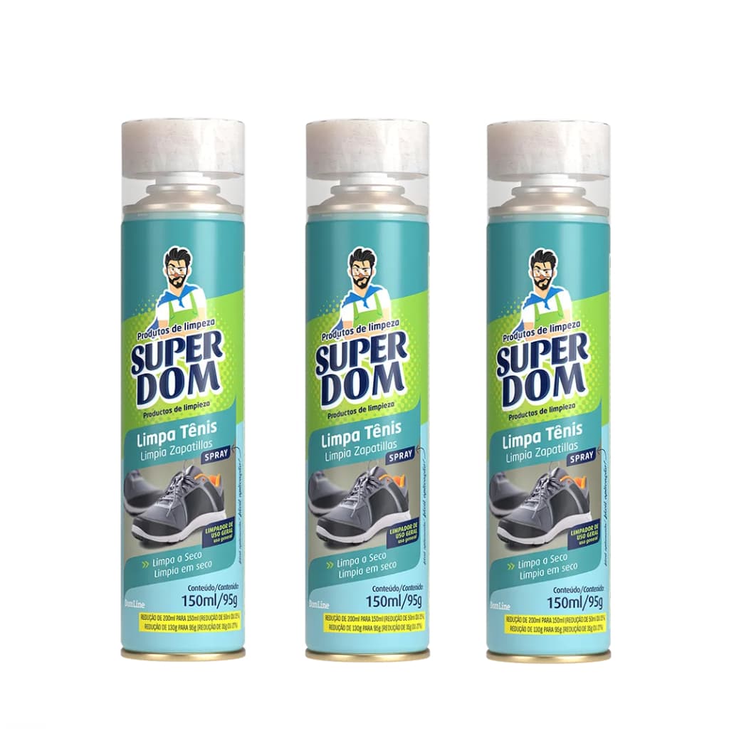 Limpa Tenis Espuma Clareador 150ml Limpa a Seco