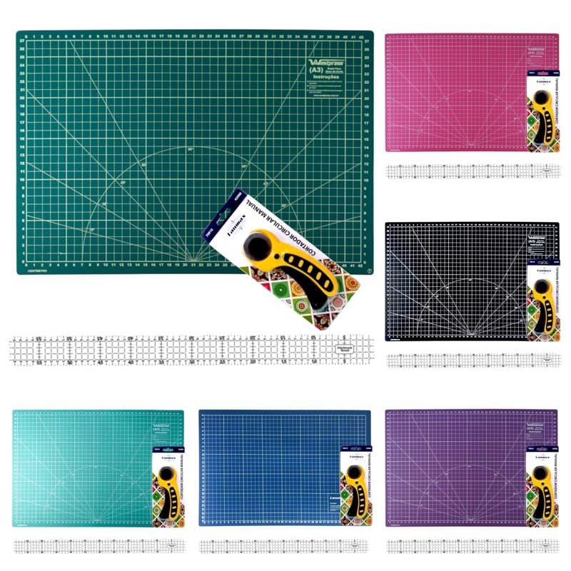 Base De Corte 60x45 + Régua 5x60 + Cortador 45mm Patchwork