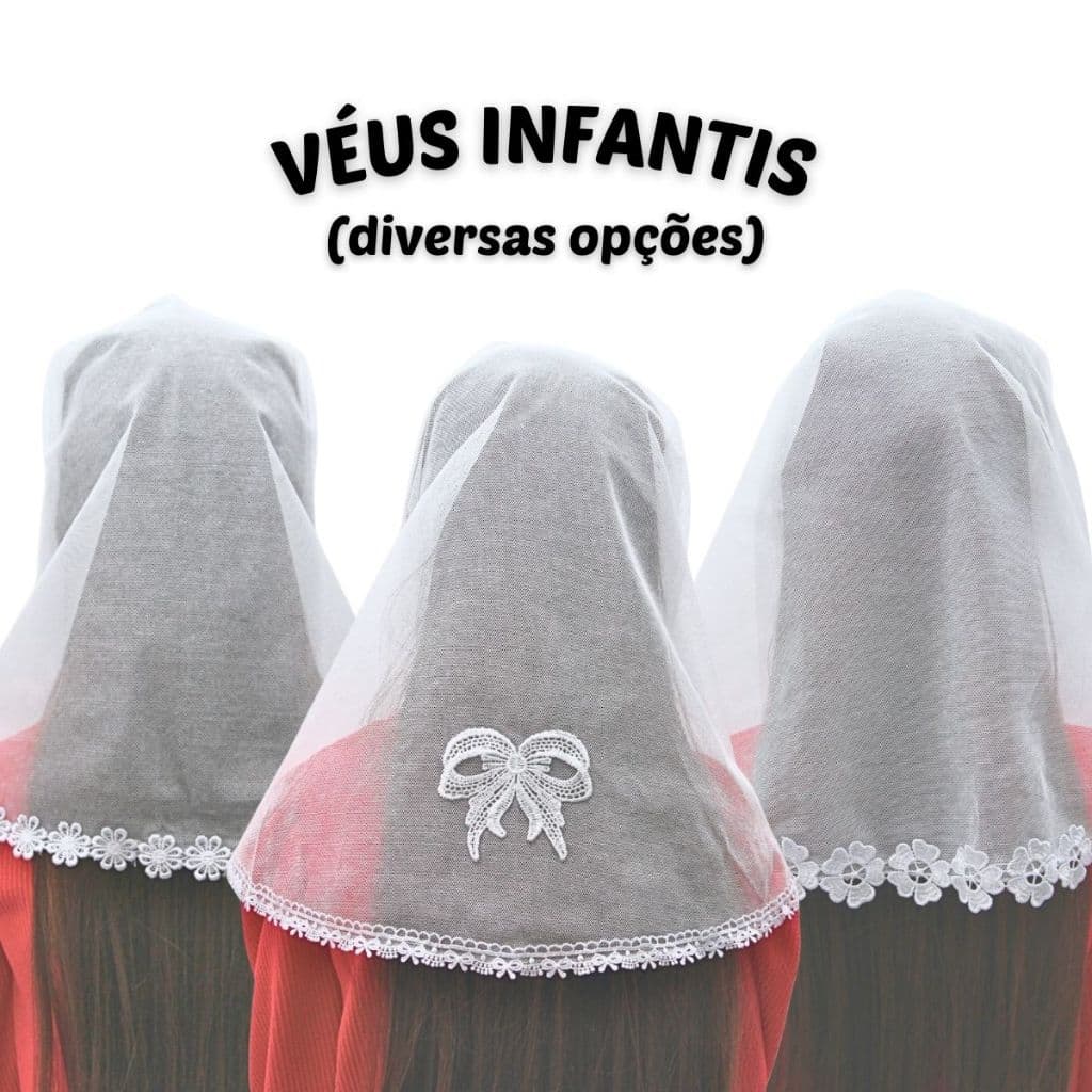 Véu Ccb Infantil Congregação Cristã Diversos Modelos Redondo De Bico