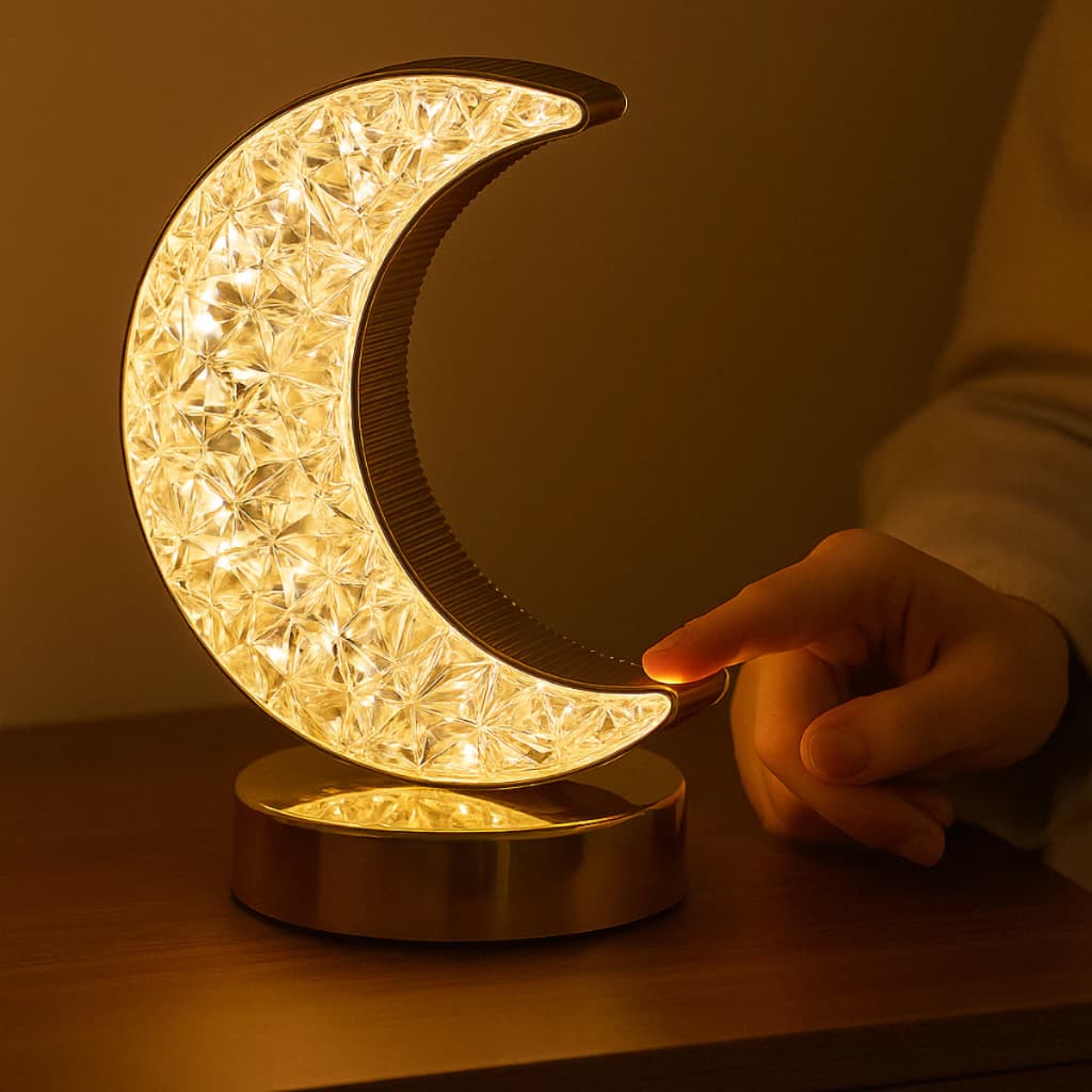 Luminária Lua com 3 Cores LED USB Decorativa, Portátil e Moderna para Quarto, Sala e Escritório
