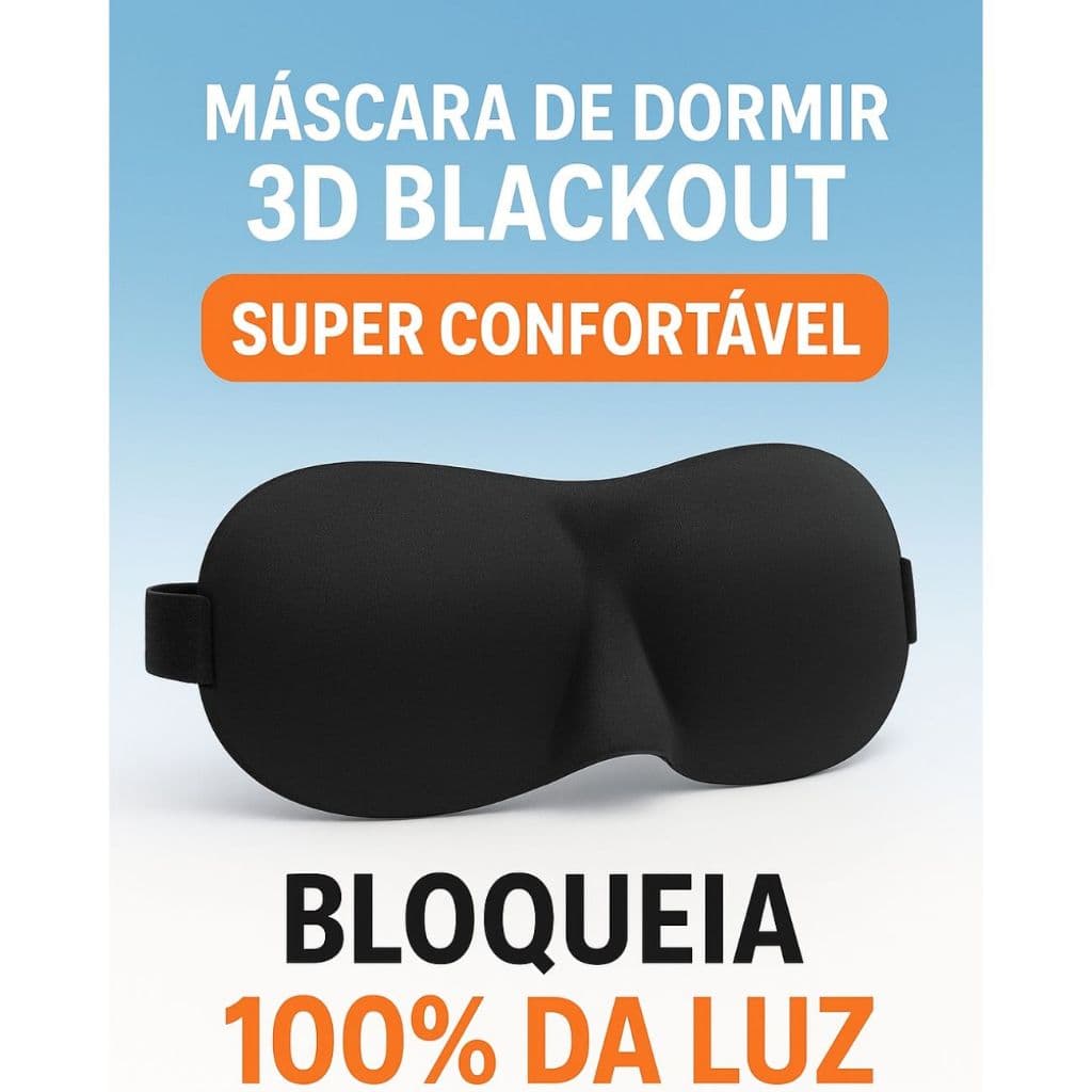 Máscara De Dormir 3D Blackout Espuma Tapa Olhos Super Confortável Viagem Sono Profundo