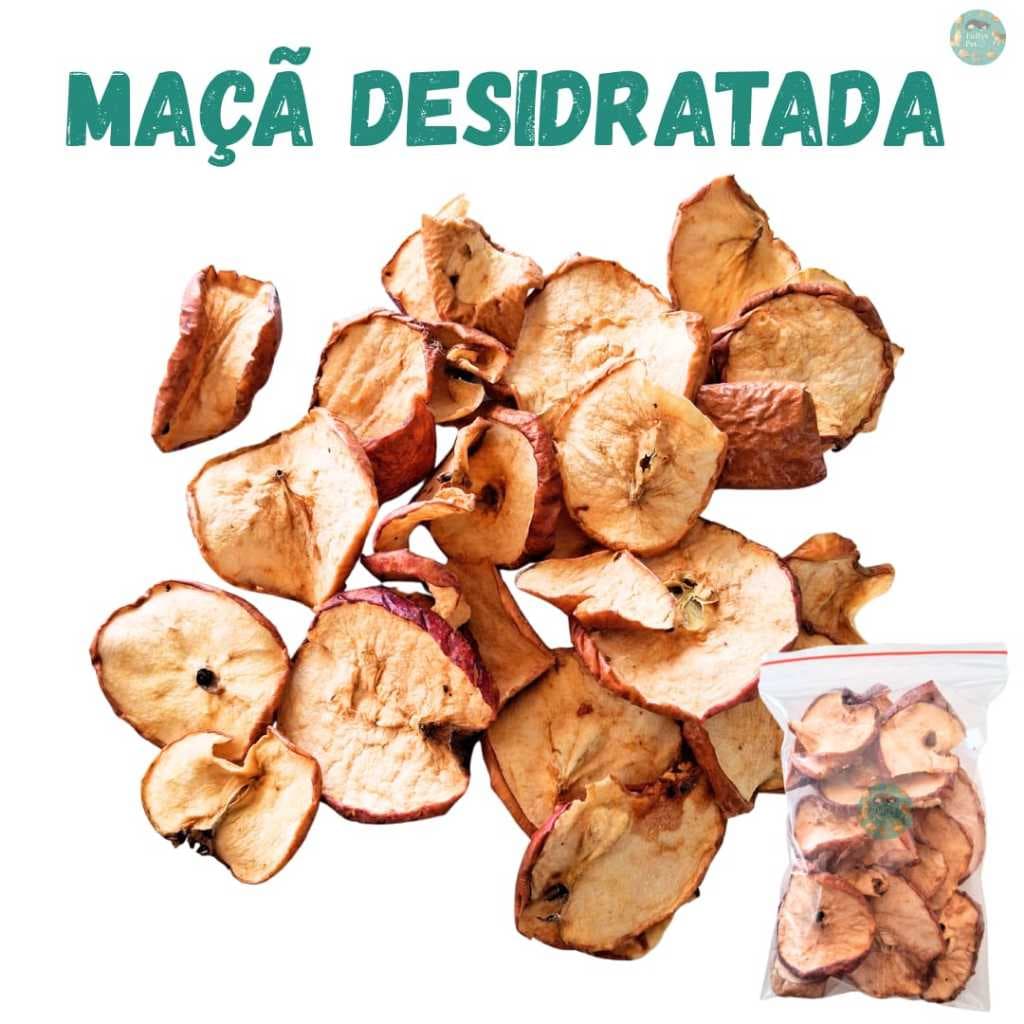 Petisco fruta maçã desidratada, Roedores, hamster, coelho, chinchila, twister, gerbil, aves