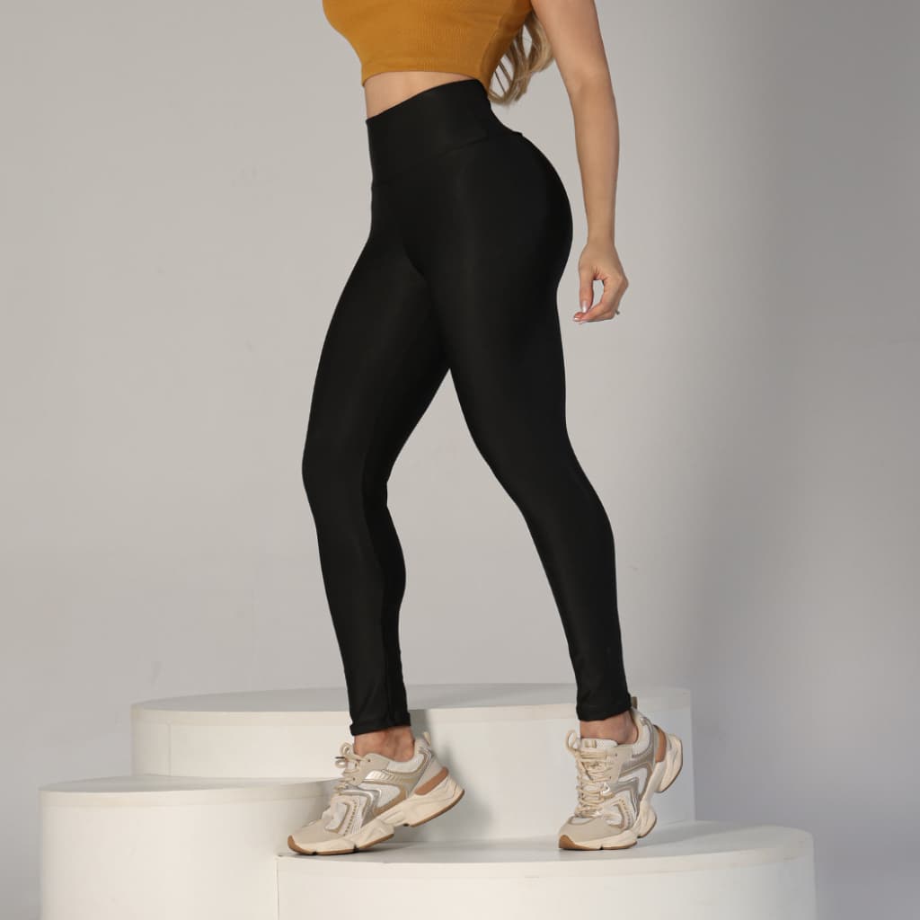 Calça Legging  de Cintura Alta para Academia Feminina Esportiva  Modeladora Tecido Grosso