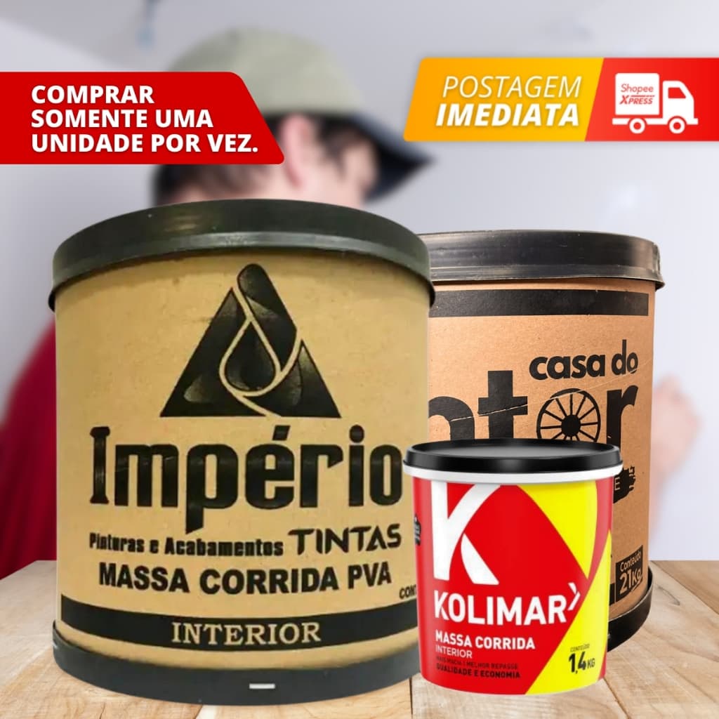 Massa Corrida 21kg Império para Parede Interna| Revestimento Branco Liso Pronto para Uso