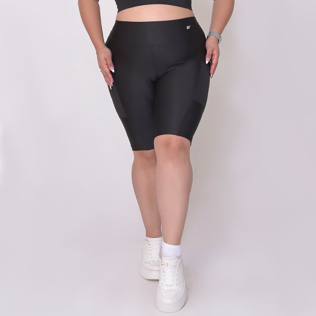 Bermuda Ciclista Feminina Suplex Com Bolso Academia