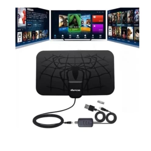 Antena Interna + Amplificador Sinal Hdtv Para Tv Digital