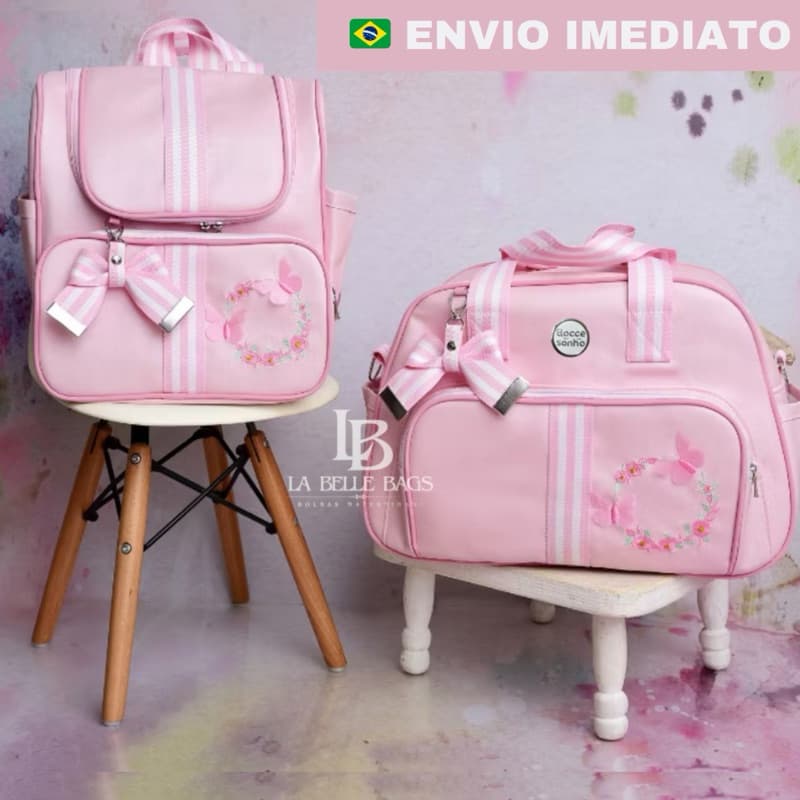kit bolsa maternidade 2 peças Luxo, kit mala com Mochila Maternidade 2 em 1 (VG)