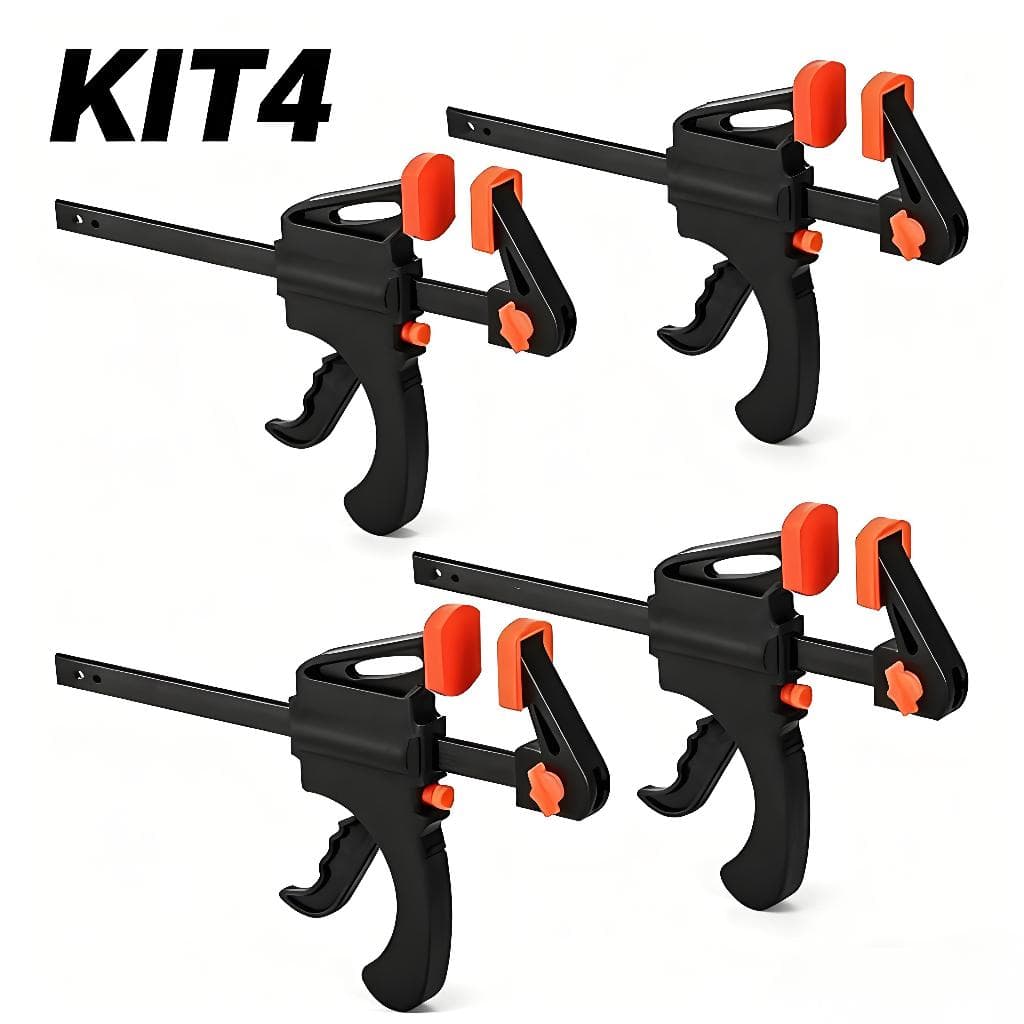 Grampos F de Plástico Nuzamas 10cm, Liberação Rápida e Ajustável, Ideal para Marcenaria e Projetos DIY