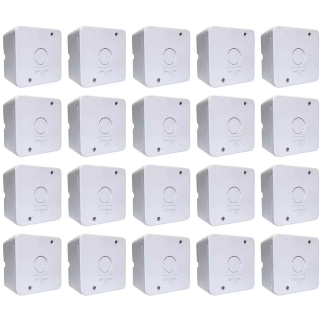 kit 20 Caixinhas Organizadoras Vedação De Sobrepor Câmera Cftv Cor Branco