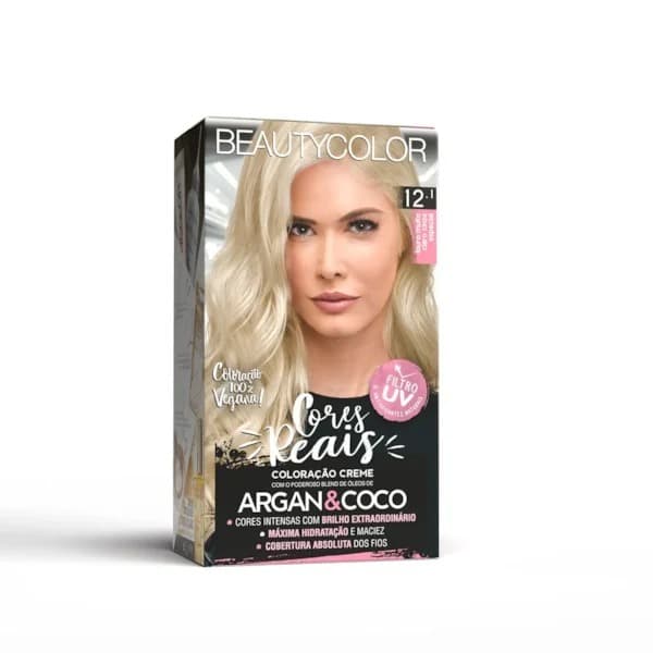 TINTA BEAUTY COLOR KIT 12.1 LOURO MUITO CLARO CINZA ESPECIAL