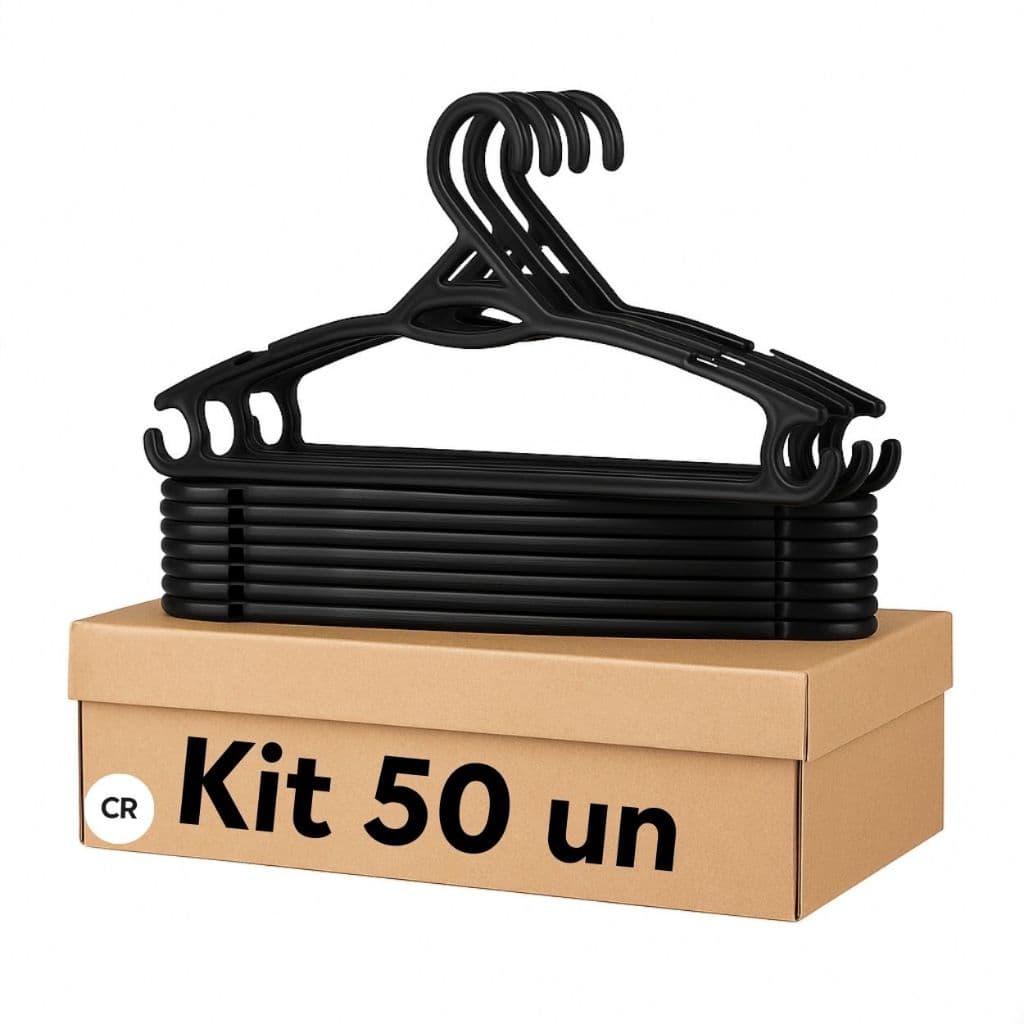 Kit 50 Cabides Adulto Reforçado Organizador