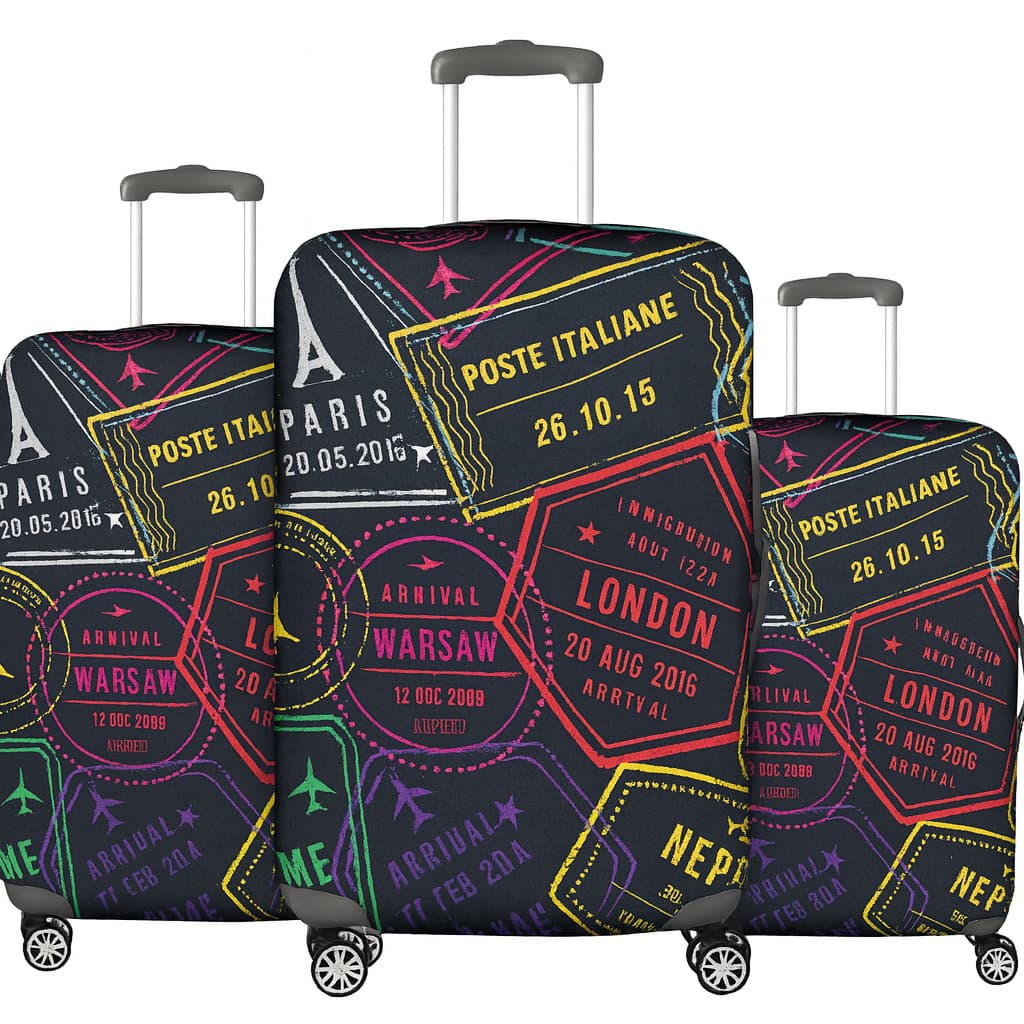 Capa Para Mala Selo Travel Bagagem Protetora Viagem Colorida Estampada Premium Tamanhos P M G