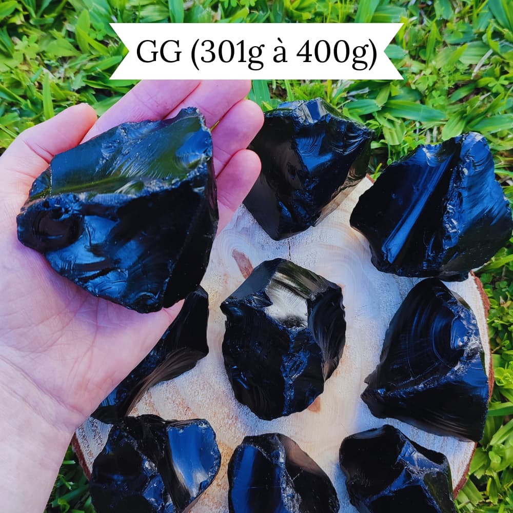 Pedra Natural Obsidiana Negra | Cristal Bruto de Proteção | Escolha por Tamanho/Peso