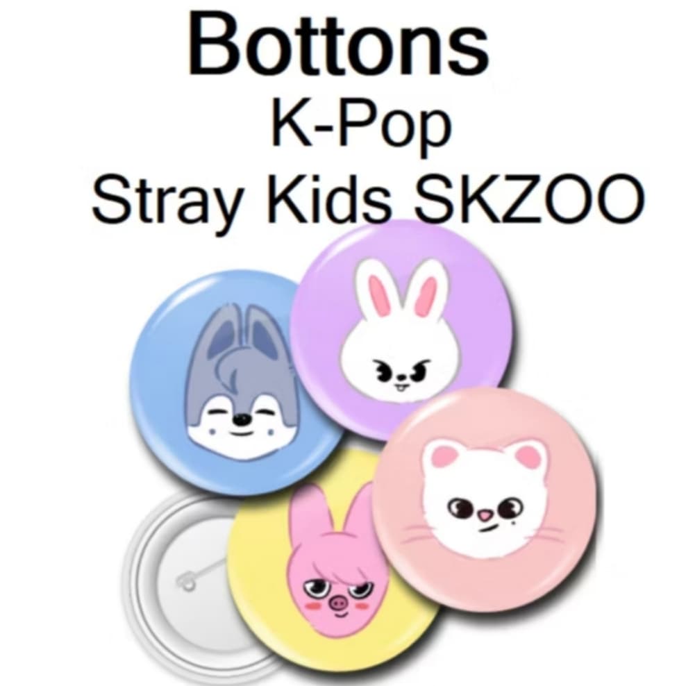 Bottons personalizados K-Pop Stray Kids SKZOO 3,8cm Volta às Aulas Mochila Broche Boton