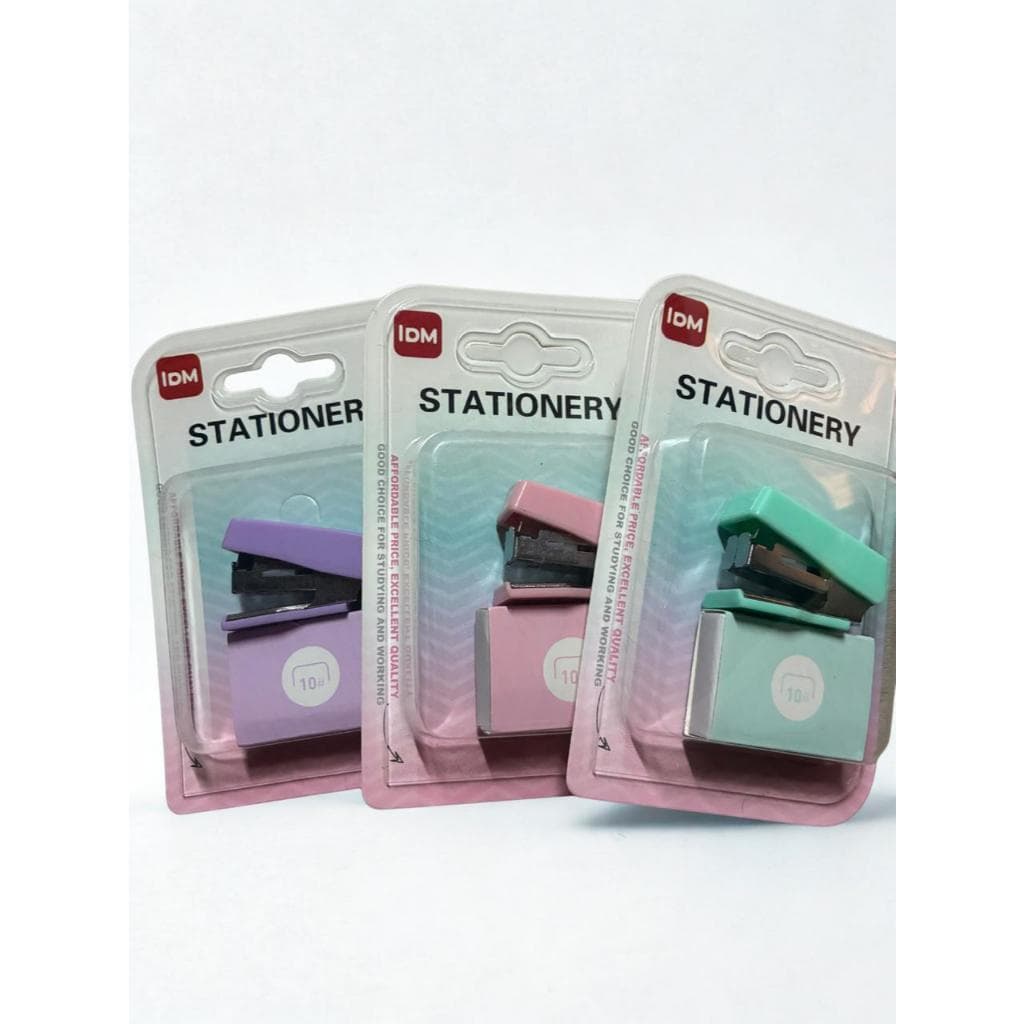 Mini grampeador pastel com grampo 3,6x1,5x2,5 cm Escolar IDM Stationary Kawaii Fofo