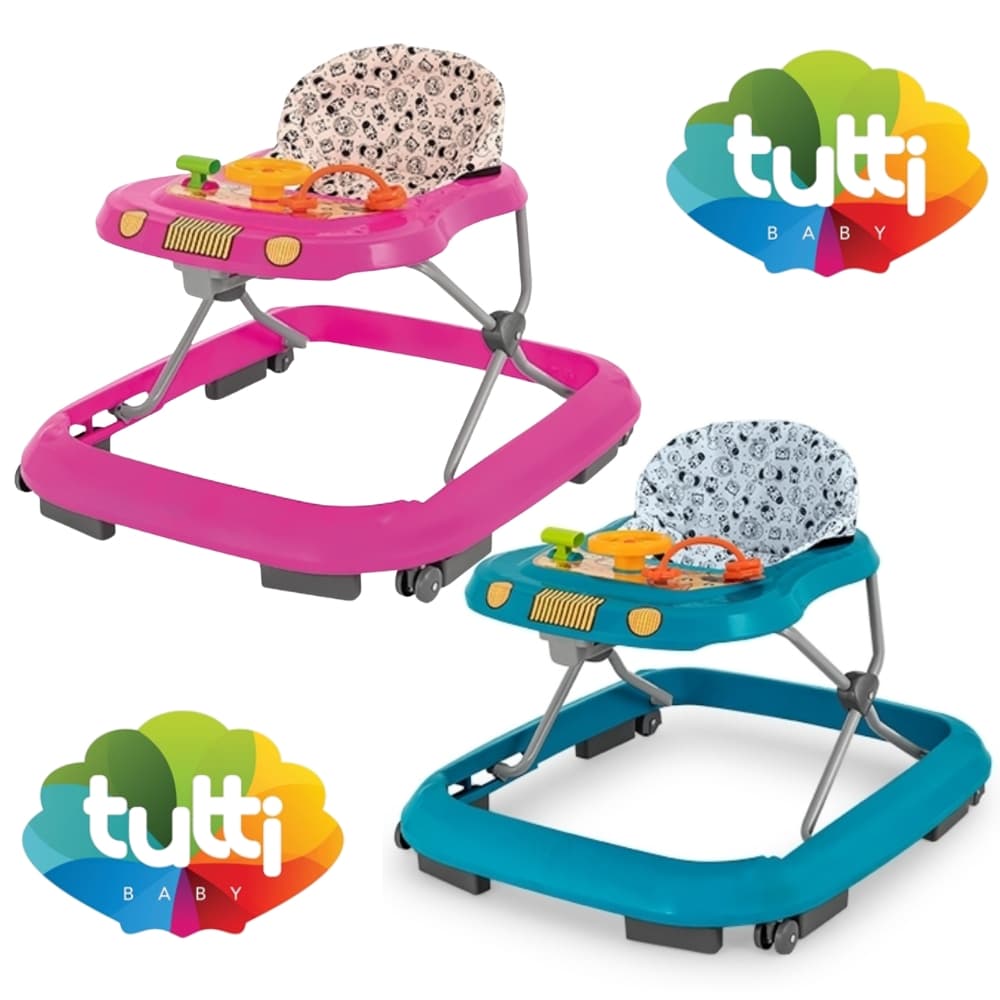 Andador Infantil para Bebê Primeiros Passos Musical Safari II Tutti Baby Rosa / Azul