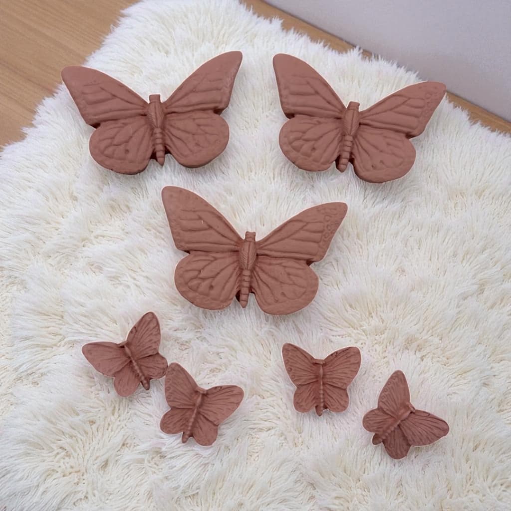 Apliques de resina decorado tema Borboleta para kit higiene do bebe