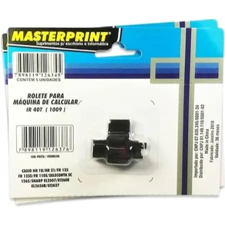 Rolete para Maquina de Calcular IR 40T Bicolor 1009 Unidade Masterprint