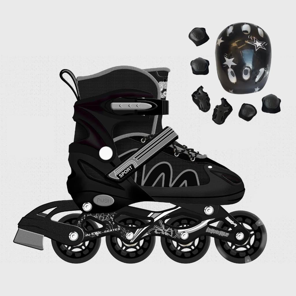 Patins Roller Inline Ajustável Com Luz De Led Com /SEM Kit Proteção Meninos Presente Black Friday
