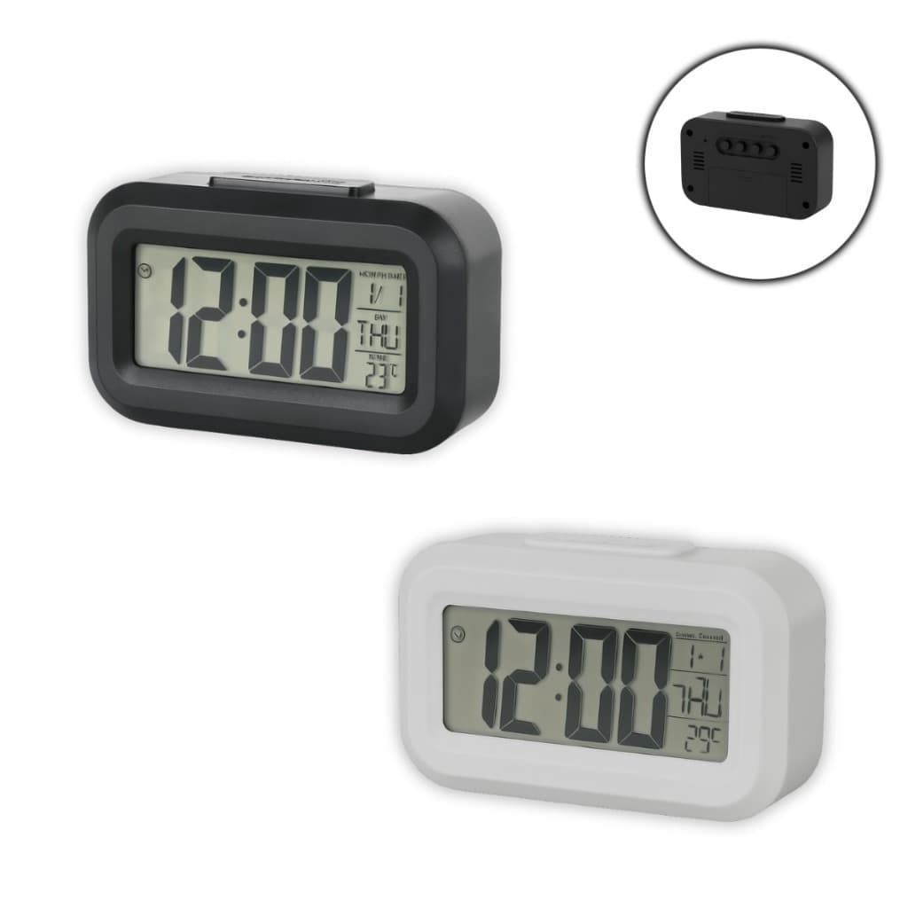 Relógio Despertador Digital Alto De Mesa Temperatura Calendário Com Sensor de Luminosidade
