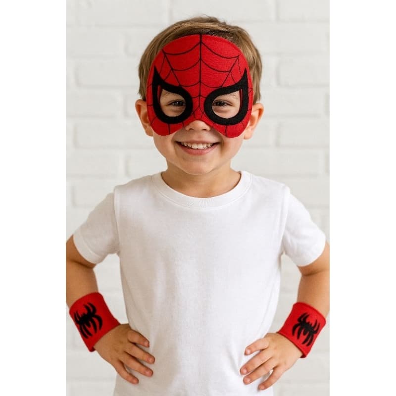 Máscara +Bracelete Homem Arranha feltro(infantil)