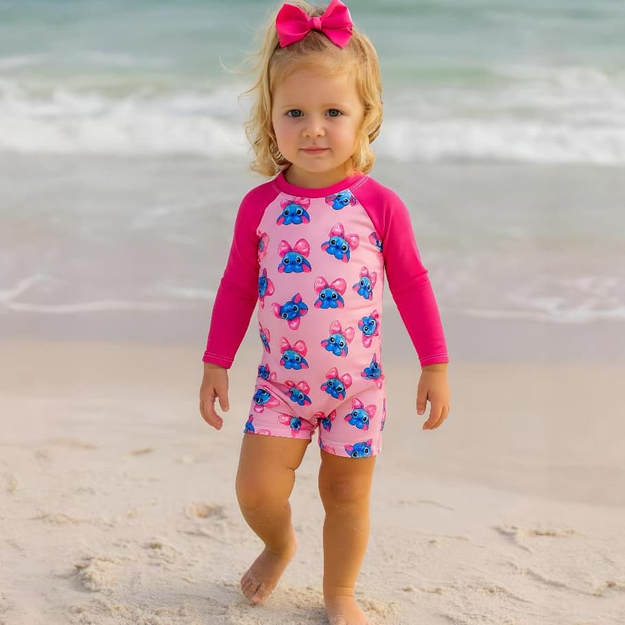 Macacão Maiô Infantil Feminino Praia Piscina Natação Macaquinho Uv