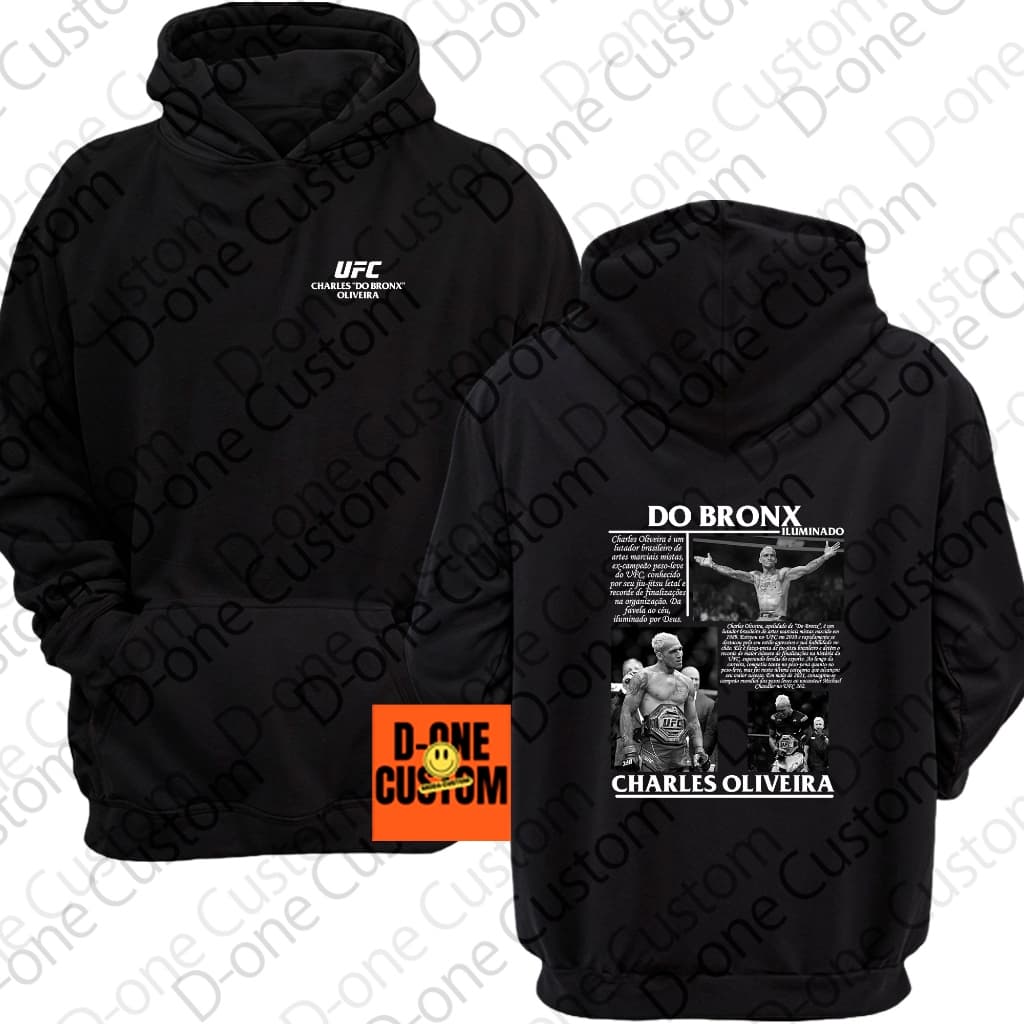 Moletom Blusa de Frio Estampado Lutador Profissional Charles Do Bronx UFC Luta Biografia Montagem