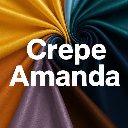 6 Metros Tecido Crepe Amanda 100% Poliéster – Brilhante, Colorido – 3 Metros