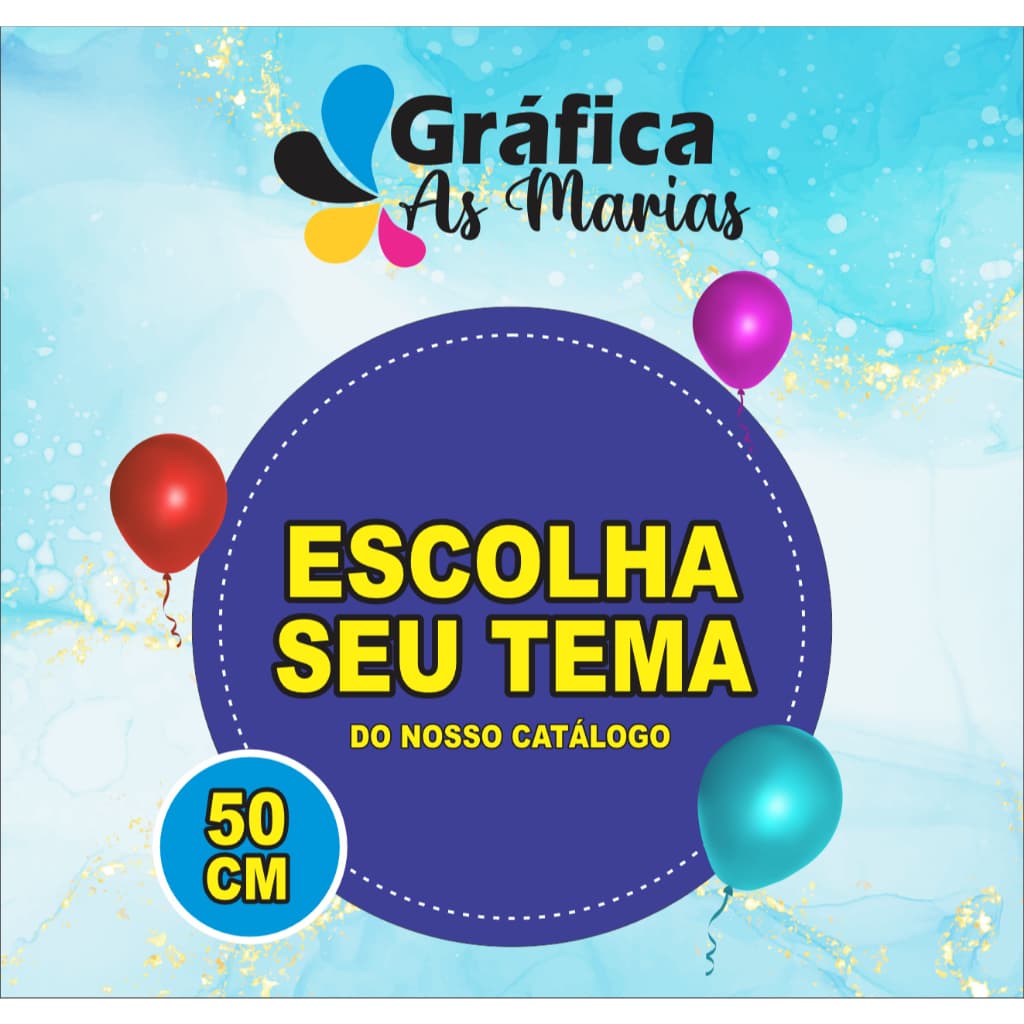 Painel de festa redondo 50x50cm